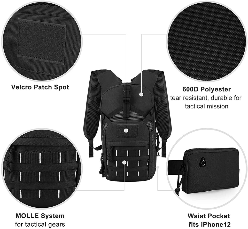 Cycling Backpack Hiking with Pack liquid Hydration Running Pocket Fits for Bag liquid liquid Thermal SKL Adjustable BPA Insulation, Women Biking 2L Men Bladder, Daypack Free Waist Military Tactical