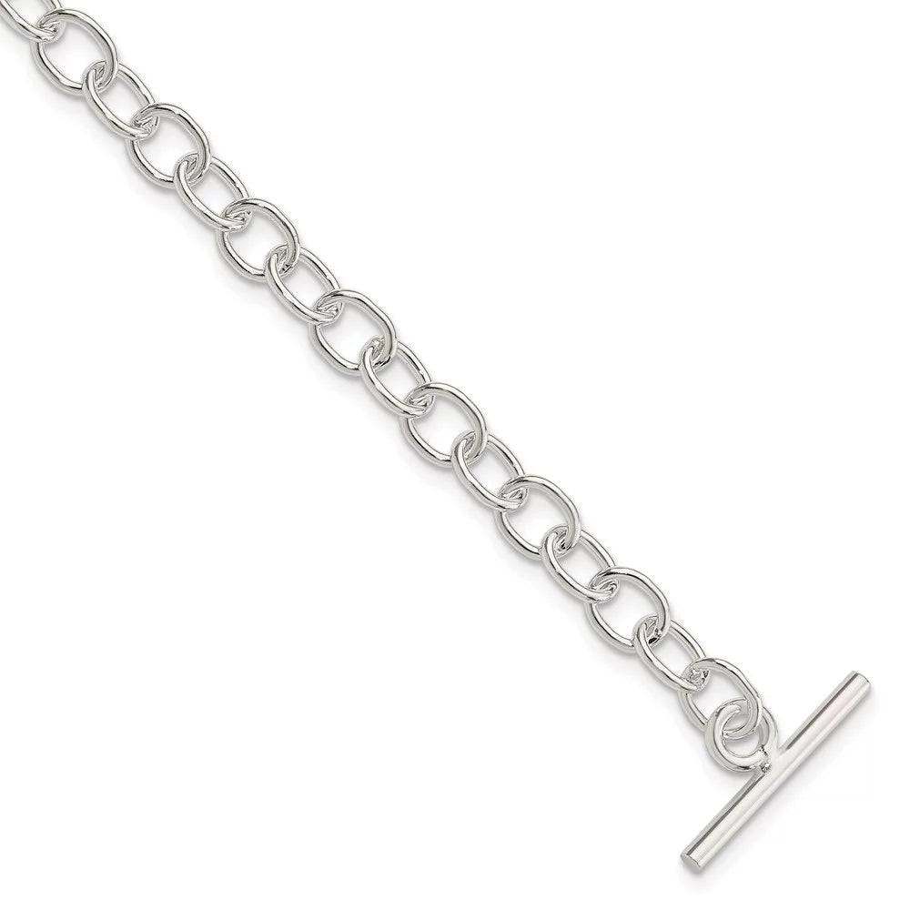 7.5 925 Bracelet inch Women Sterling Auriga Link Silver Fancy for Toggle