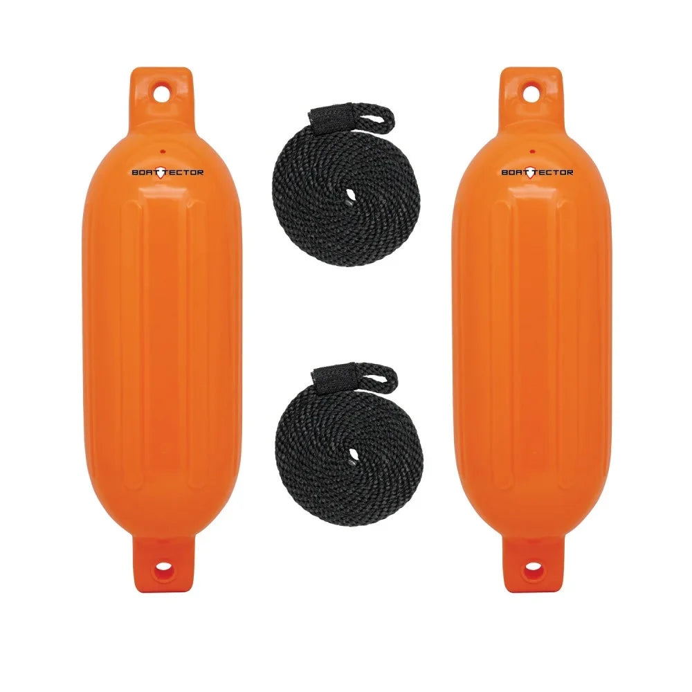 2-Pack - 16", Extreme BoatTector Max Neon 4.5" Value 3006.7581 Inflatable Fender x Orange