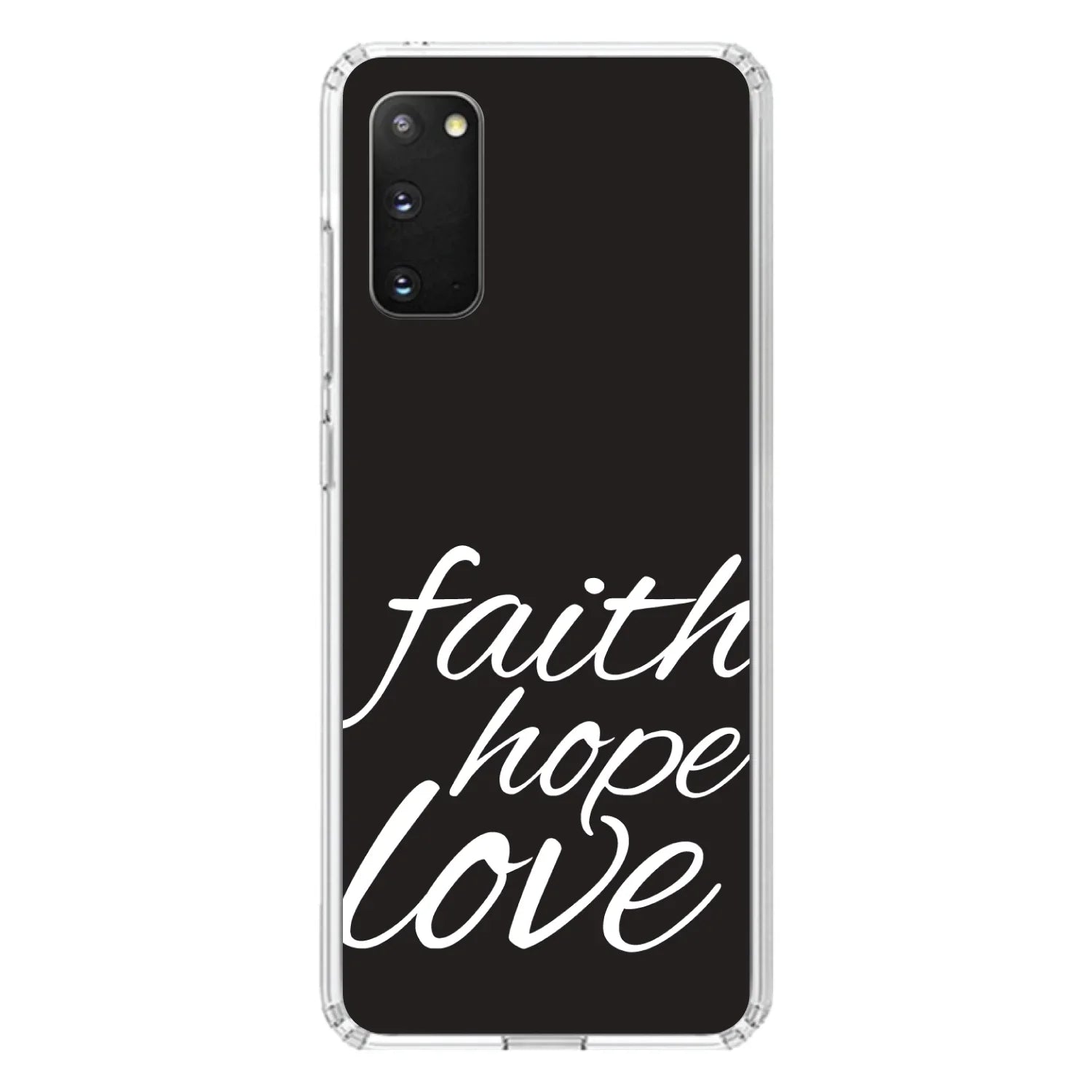 Black Faith Tempered Screen) (6.7" PLUS / TPU Case S20 - - Christ Hope Acrylic White Bumper, Hybrid Back, Galaxy - Glass DistinctInk - / & Love Protector Screen for Shockproof 5G Clear /
