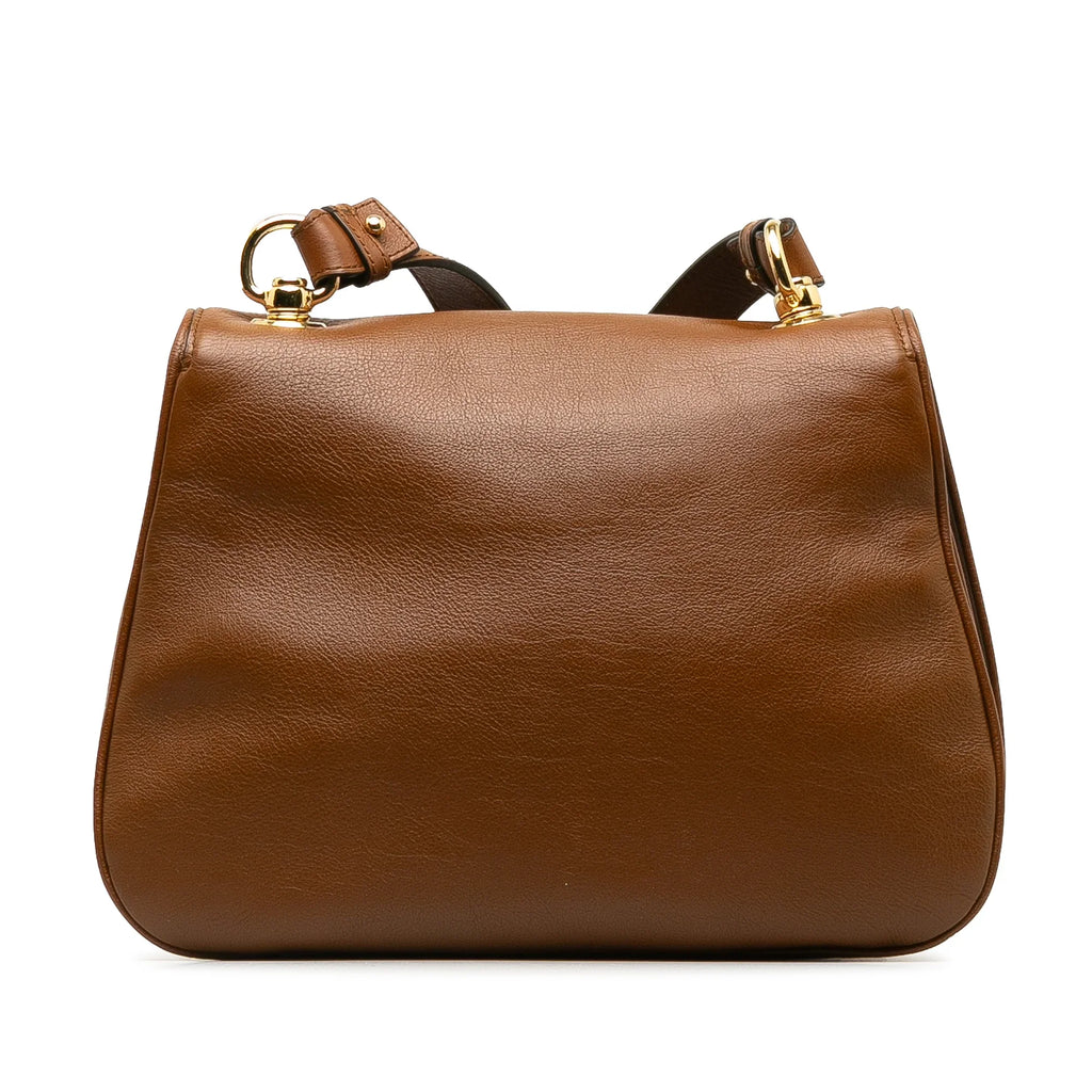 Leather Crossbody Pre-Owned Bag Authenticated Brown Blondie Medium (Good) Calf Unisex Bag