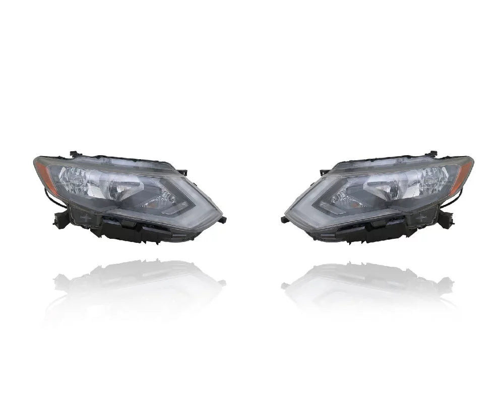 Headlight 17-19 Left (Exclude Fit/For LED/SL-Premium/Hybrid-SL) Driver Pair, + 260606FL0A - - Cooling - Nissan Set CAPA - 260106FL0A, Halogen Rogue-S/SV/SL/Hybrid-SV Right Direct Assembly Passenger -