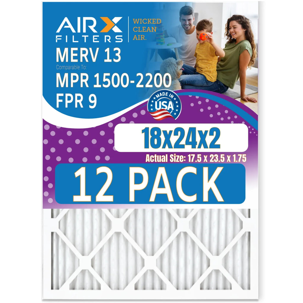 MPR Air 18x24x2 13 - of 9 - Filters FILTERS USA Made 2200 Furnace Pack CLEAN Comparable Rating, FPR 1500 Filter by WICKED MERV to AIRX & in 12 AIR.