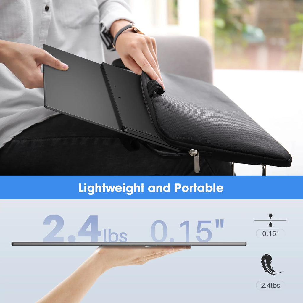 1080P Monitor,100HZ VESA Foldable 100% sRGB FHD Speakers, Stand Extender Laptop, 180° for inch Large Gaming Screen & Frameless Dual Second Monitor, 18.5 Portable IPS Travel Oiiwak