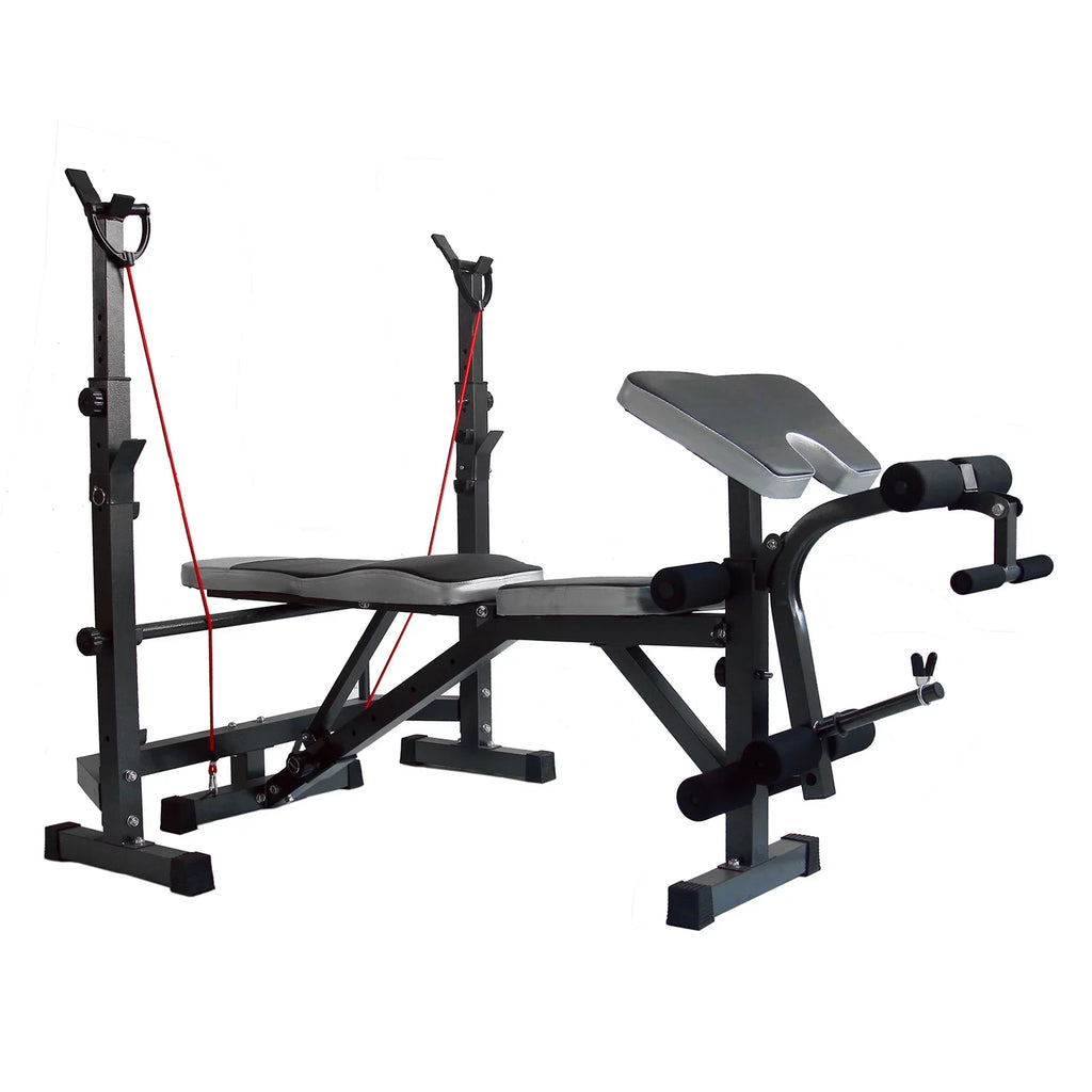 Developer Stock and Press Crunch Workout Leg Olympic Bench, Body Equipment Handle Workouts, Preacher US Home Weight Home for Workouts Bench with At Curl, Champ for