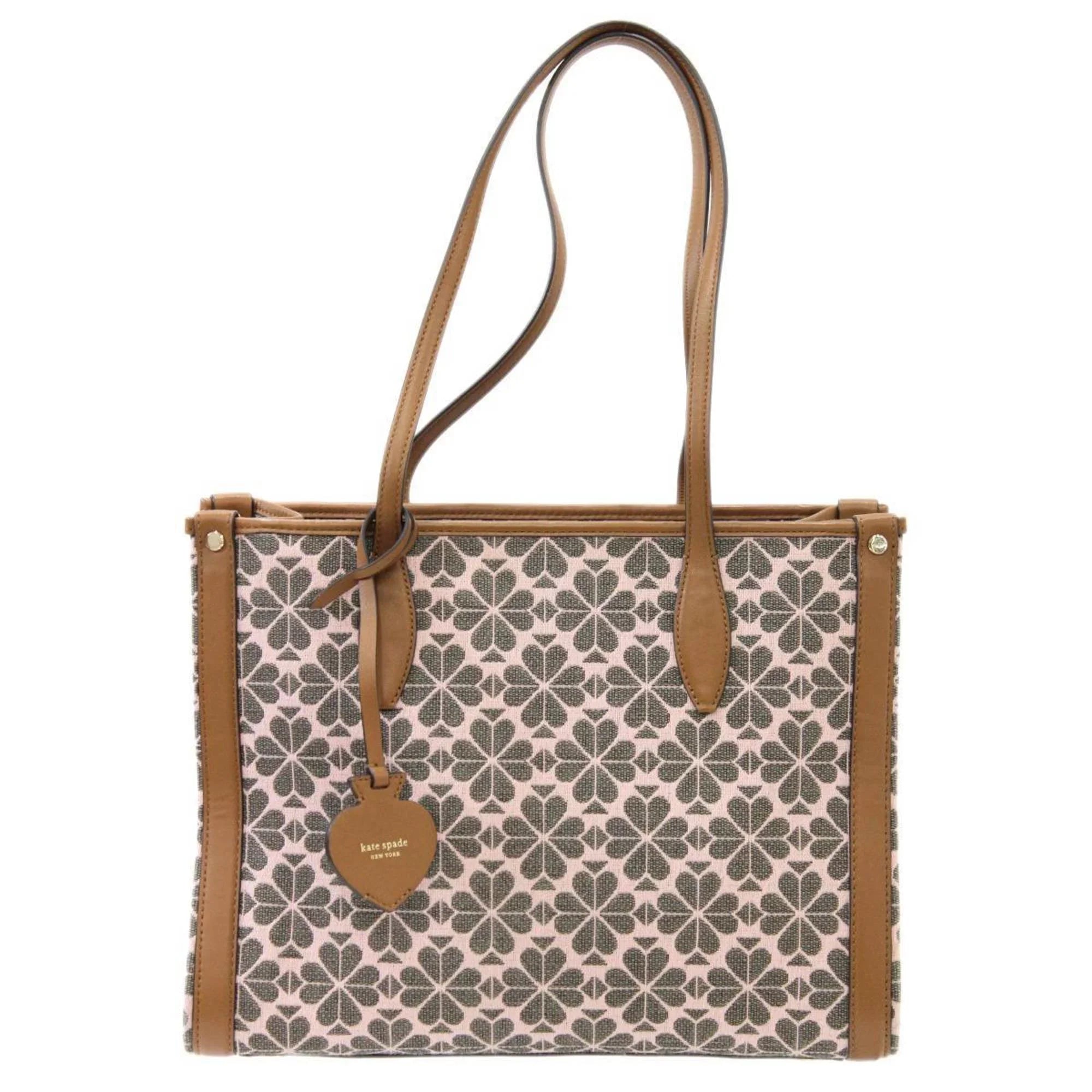 (Good) brown jacquard spade x flower Spade shoulder women's Pre-Owned collection KS pink bag Kate leather tote