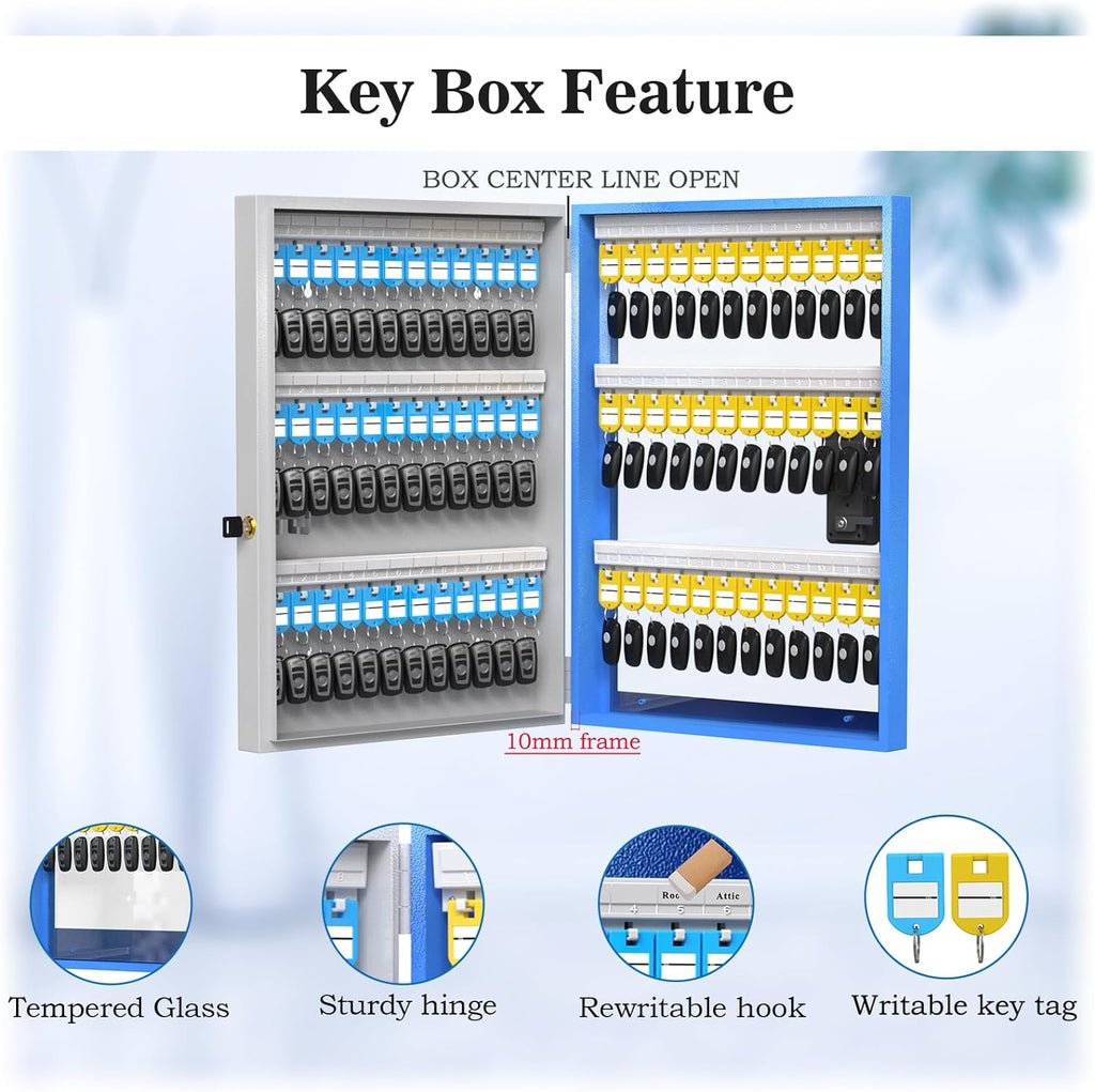 Cabinet Plus, Storage Car Lockbox, Smart Key Box for Share 96 Dealership，， Security OTP Bluetooth/Fixed Key Wall Code Half-Remote APP Mount, Lock