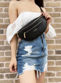 Leila Bag Spade Black Pebbled Leather Fannypack Kate Waist