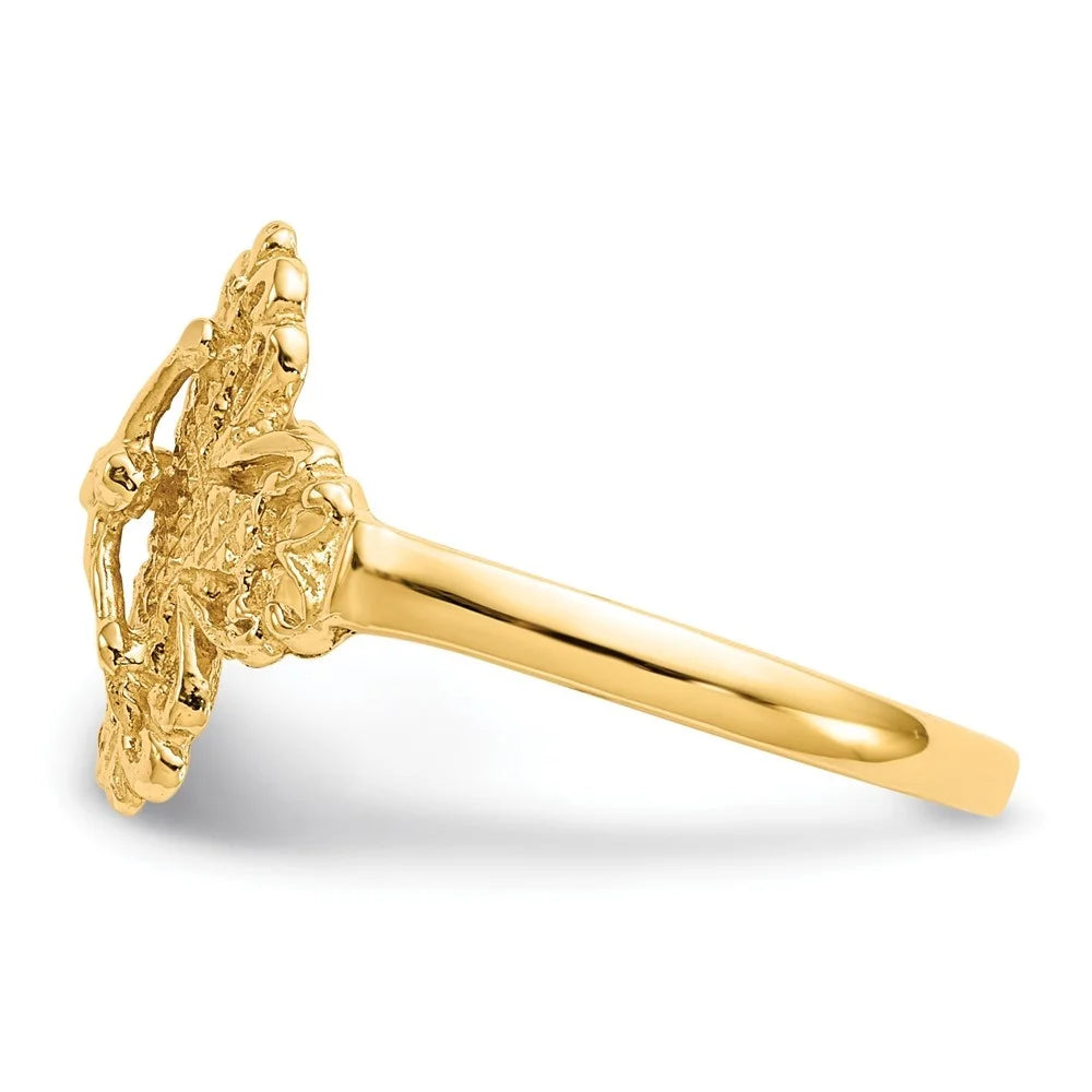 Yellow Cross Women dimension Auriga Fine 6 Diamond-cut for Ring Jewelry 10K Gold Crucifix