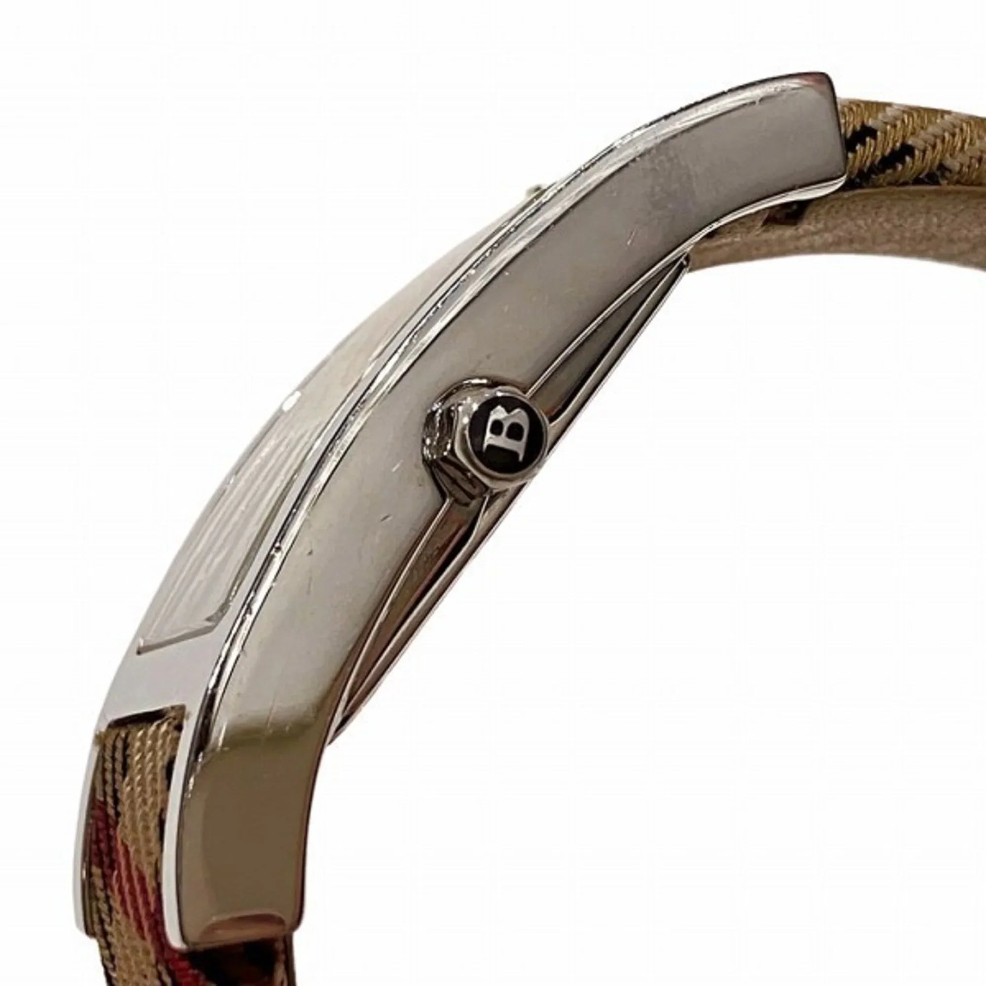 Quartz BU1015 Women's Burberry Check Watch Pre-Owned (Good) Square