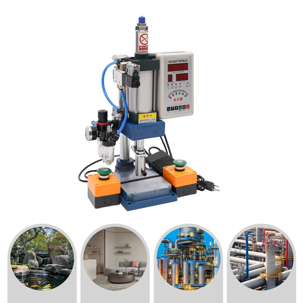 Desktop Double Press 440lbs Punching Pneumatic Press Wuzstar Machine, Control Machine Digital Punch