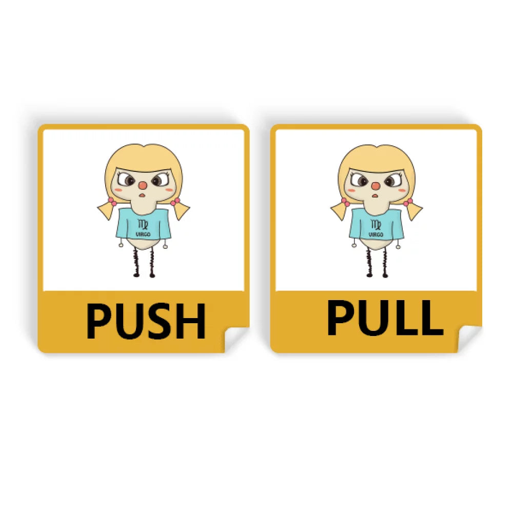 Sign Tendency Constellation Stickers Pull Luck Shop Vinyl Wednesday UU Push Door Virgo