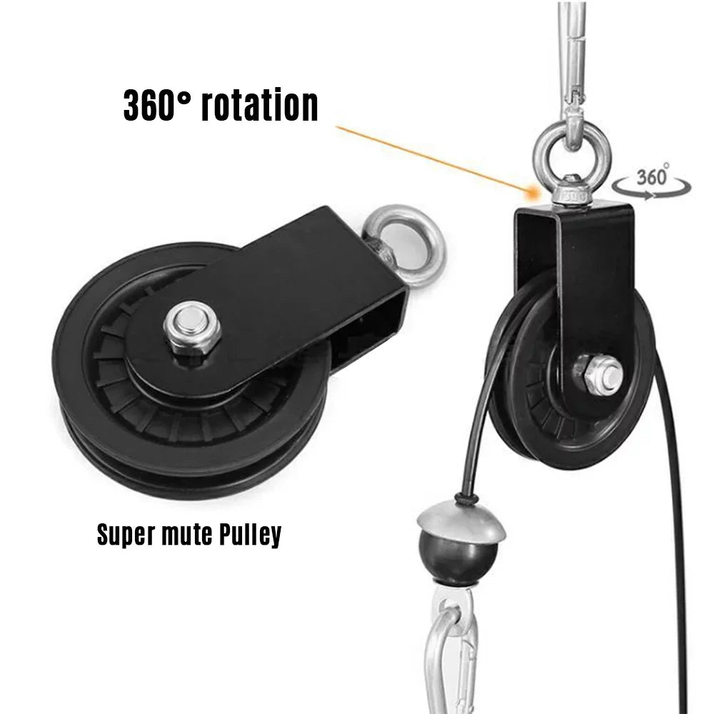 Gym Upgraded Biceps Attachment System Rotation 360 Machine Training Arm Fitness Pulley Detachable Home Workout Pulley with Degree Super-Silent Pin Triceps Cable Strength Equipment Loading