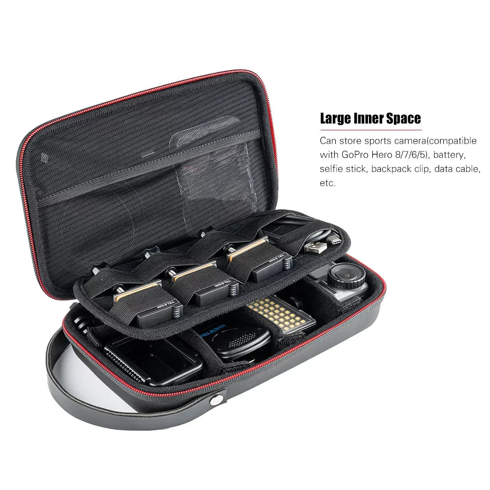 with and TELESIN DJI DIY Box Storage Camera Waterproof Accessories Portable EVA 8/7/6/5 Pocket OSMO - Action Case Compatible Action, OSMO Storage