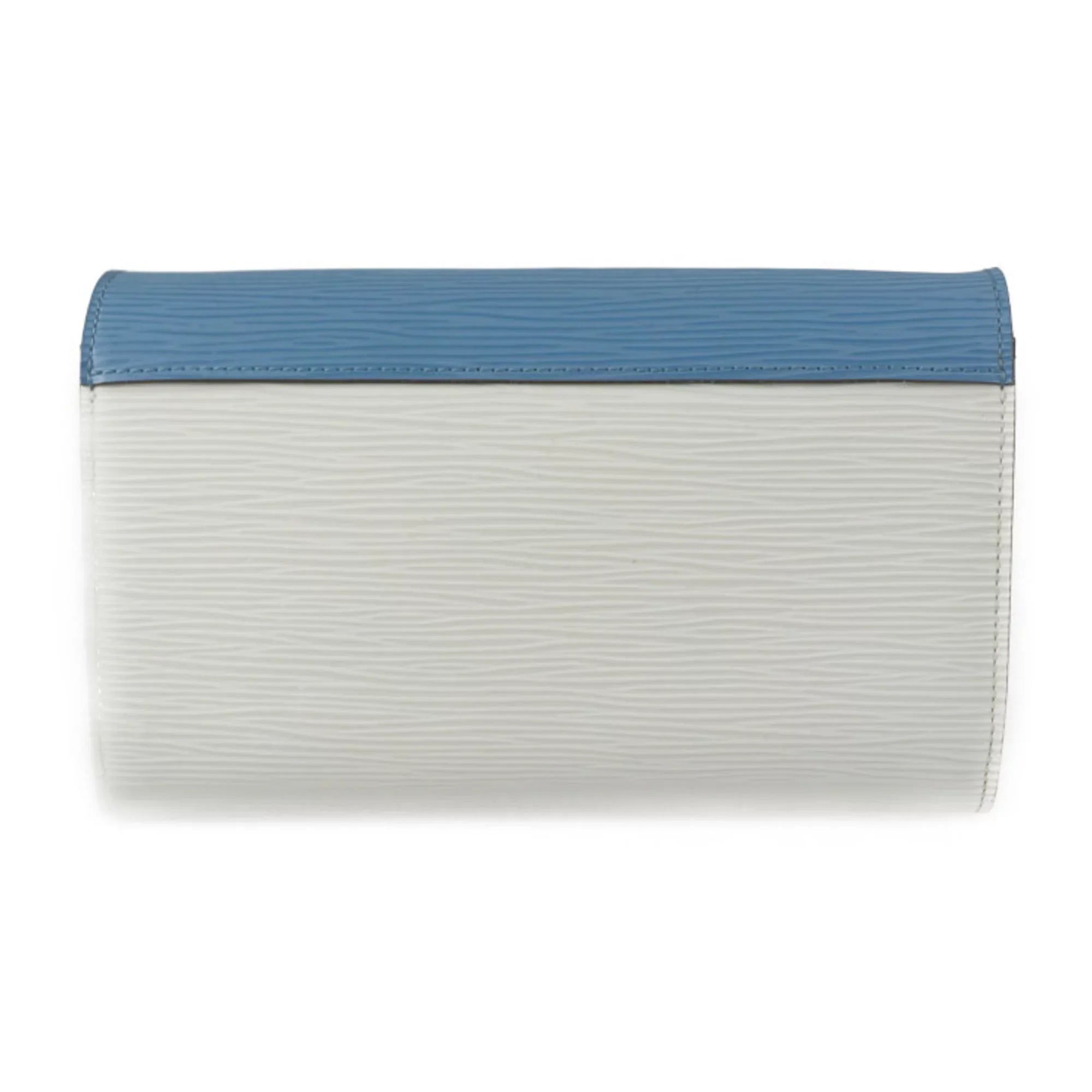 Bag Tribal Epi White Pre-Owned Long Multicolor Blue Series Hardware Mask Shoulder M60795 Wallet (Good) Leather Chain Silver