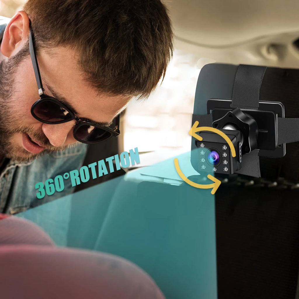 Car Length 1080P Car Safety with Clear Car 5M Angle Inch Cameras Cable Mirror Wide Long 4.3 Mirror Adjustable Seat View Crystal Mirrors Monitored