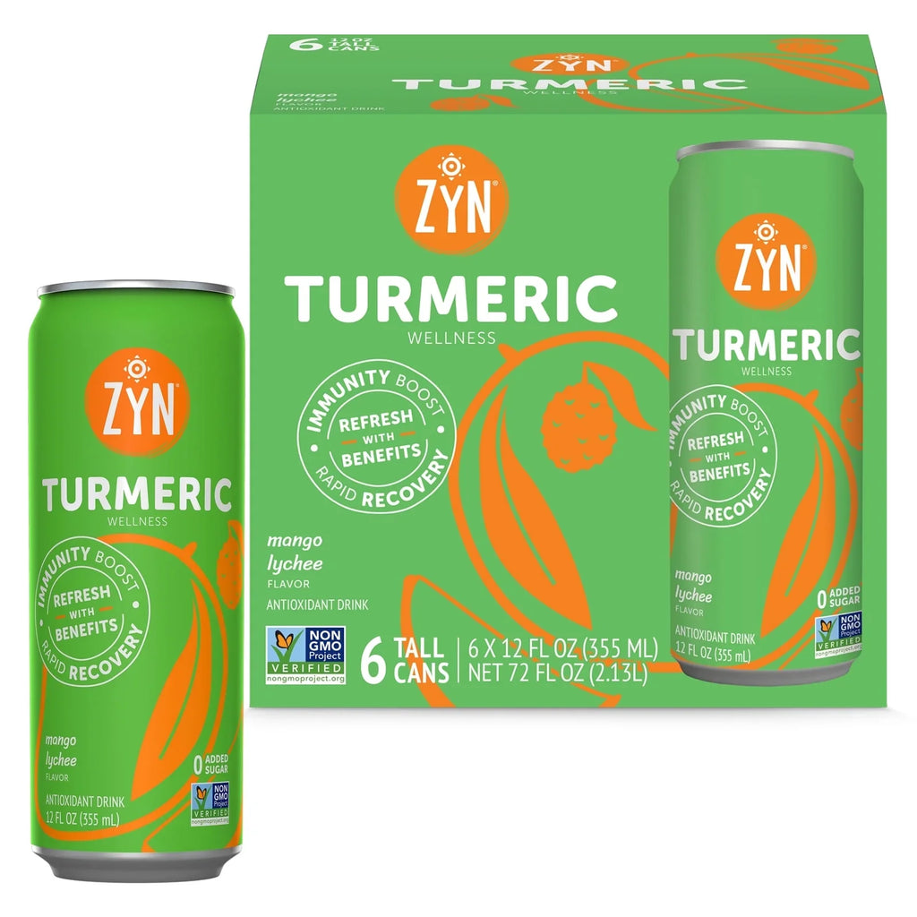 Mango (6 Turmeric & ZYN Drinks - Immunity Lychee pack) Wellness Recovery