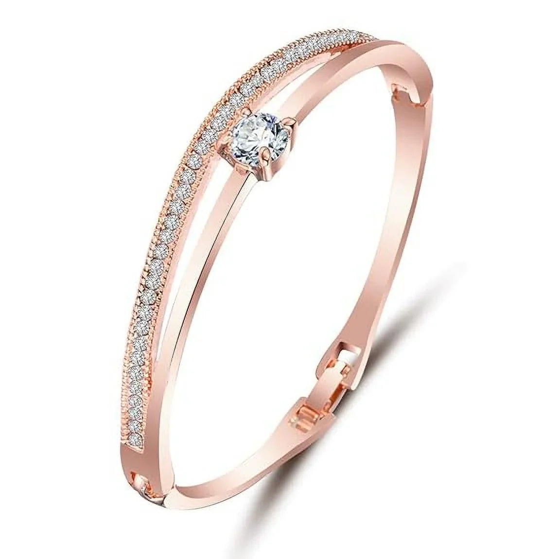 Bracelet Stylish Bangle Plated for Crystal 18k Rose Artificial Women Gold
