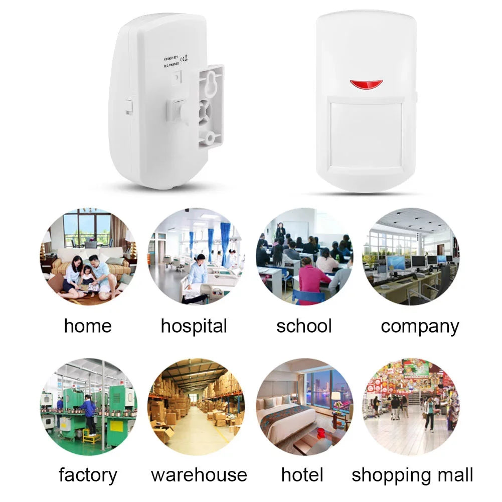 Motion Sensor, PIR Passive Emoshayoga Detector 433MHz Smart Home Motion for Senso Wireless Wireless Business Infrared
