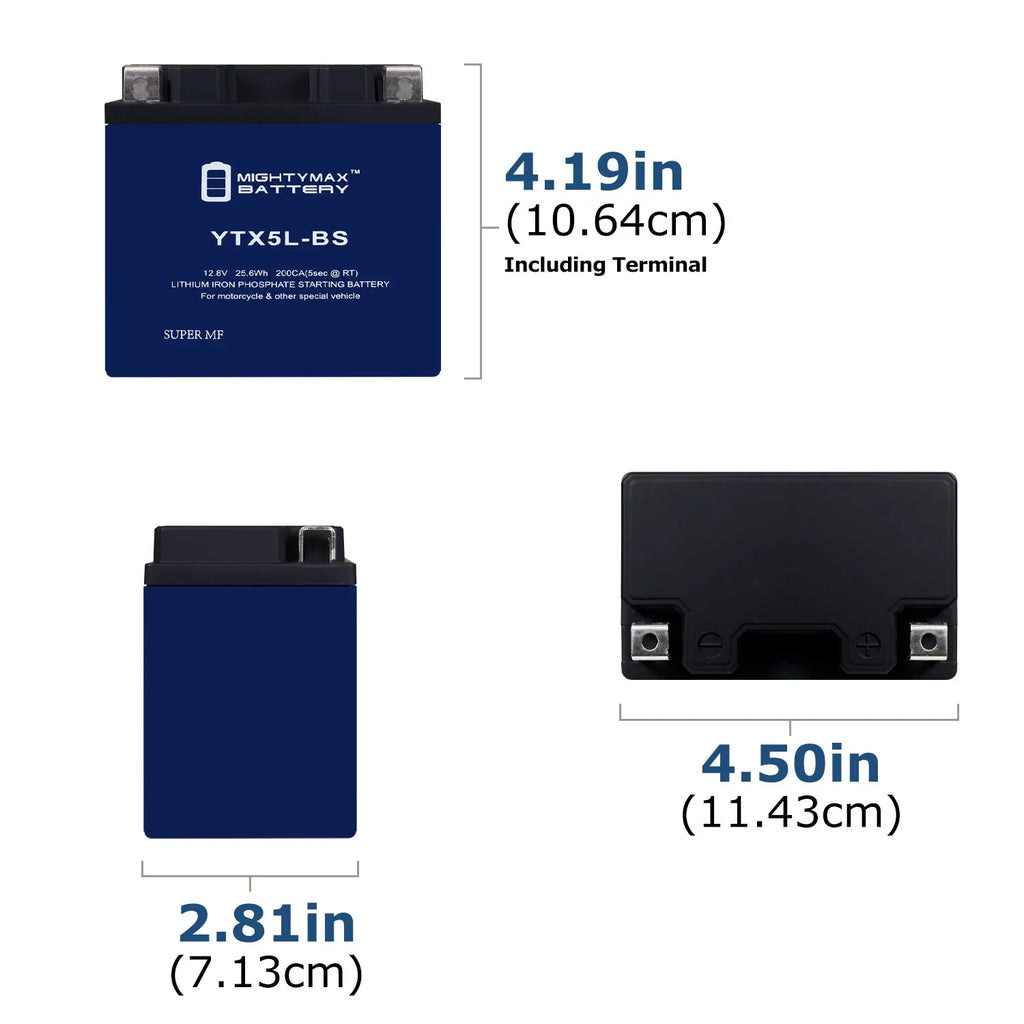 with 00-01 Motorcycle Pack Cannondale 10 EX Replacement - YTX5L-BS Compatible Lithium Battery