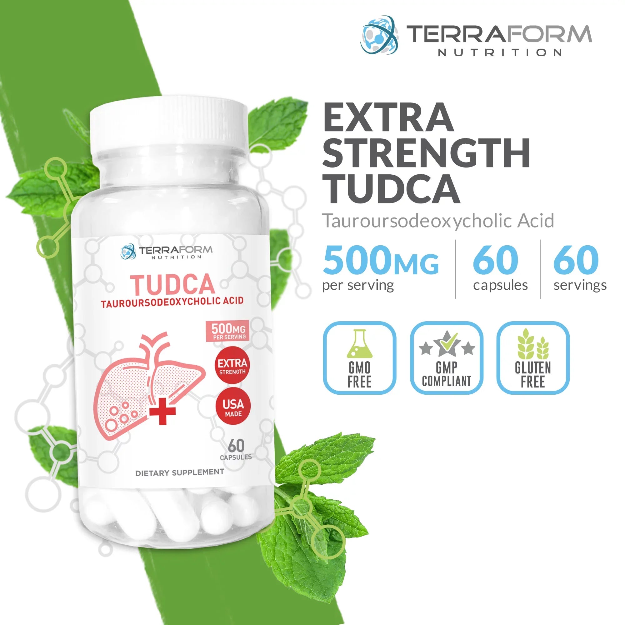 Supports Acid) (3 Health TUDCA Help - Capsules (Tauroursodeoxycholic 500mg - 180 Liver - Pack)