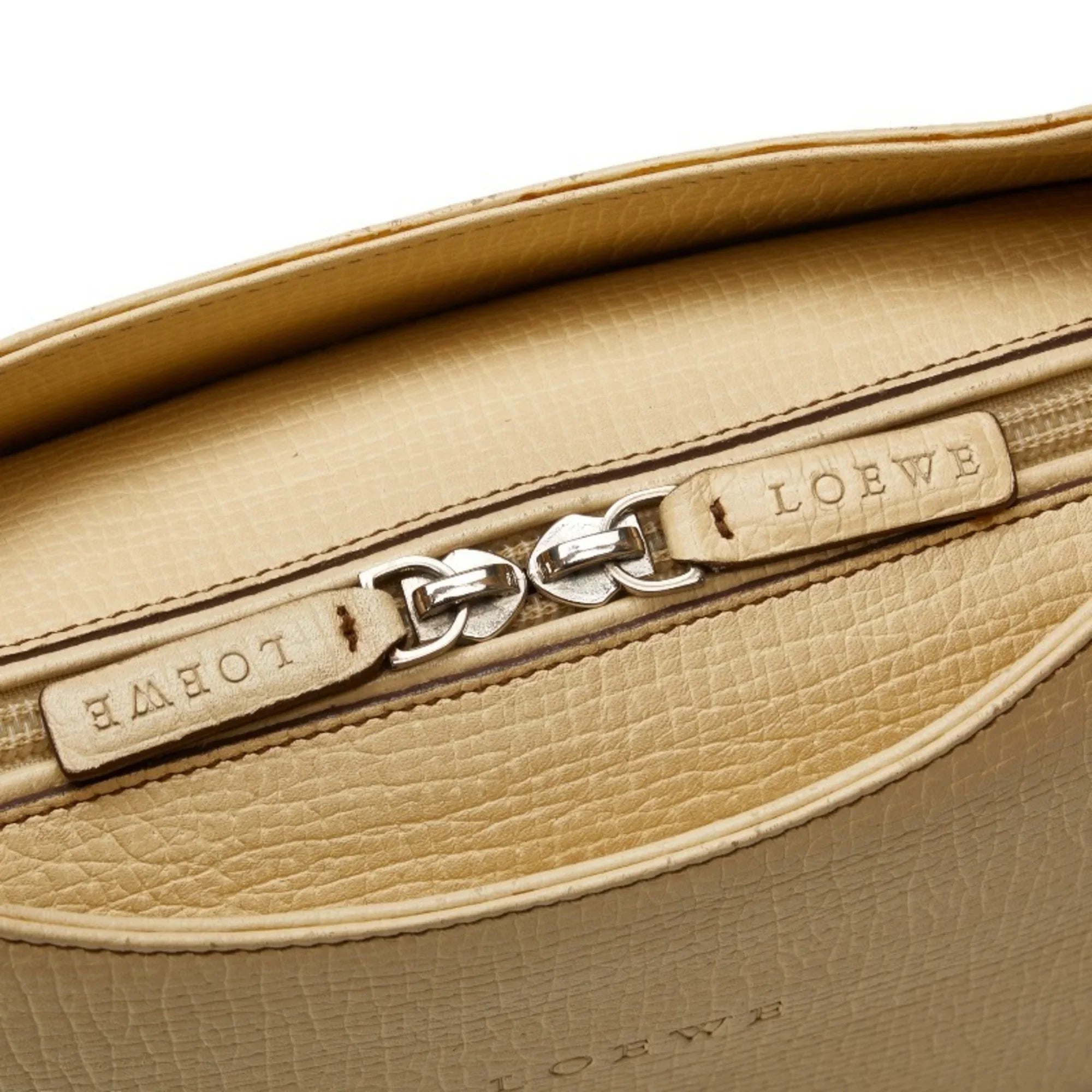 Ladies (Fair) Cream LOEWE White Yellow Leather Handbag Pre-Owned
