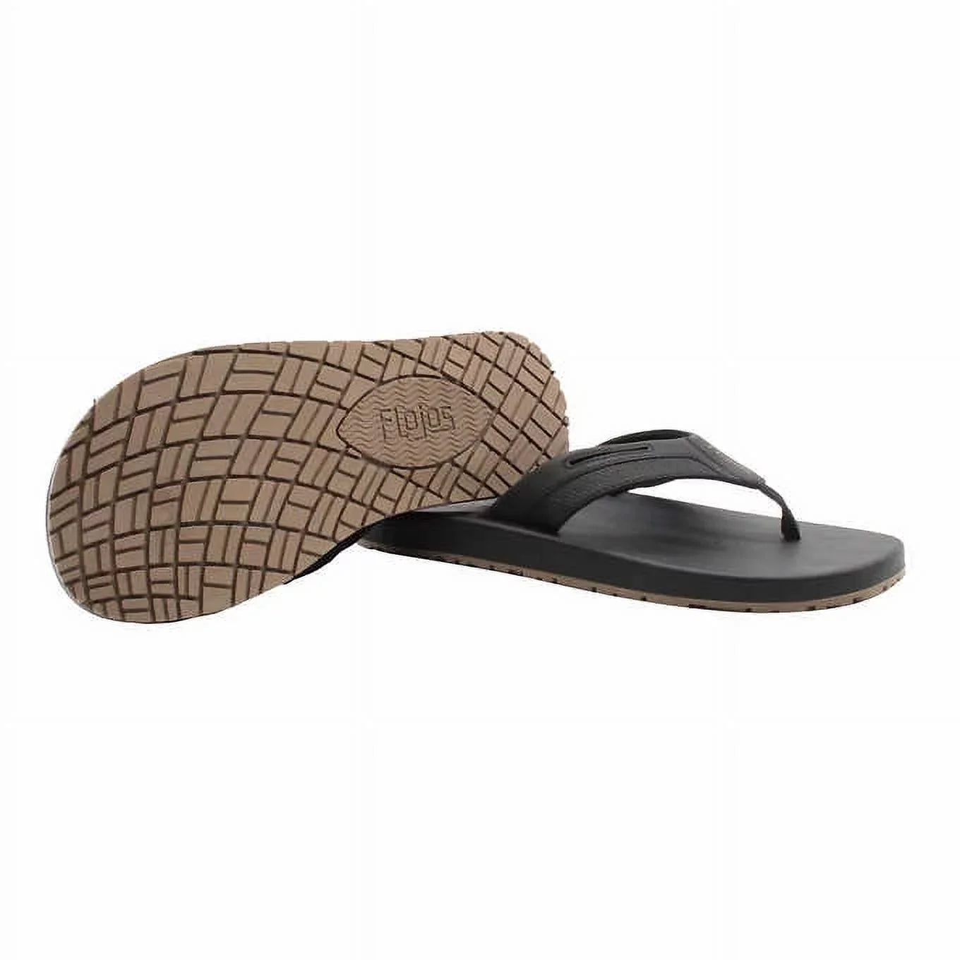 dimension Sandals, Black-Tan 9, Flojos Men's Flop Flip