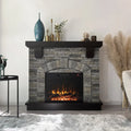 Infrared with Gray Freestanding, Mountain Stone 45" Mantel Cloud Fireplace Electric