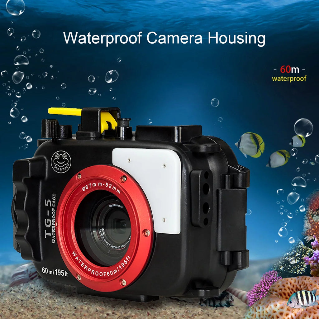 Protective Housing, TG-5, Diving 60m/195ft Underwater Sea Waterproof Camera Case Shell Olympus frogs for