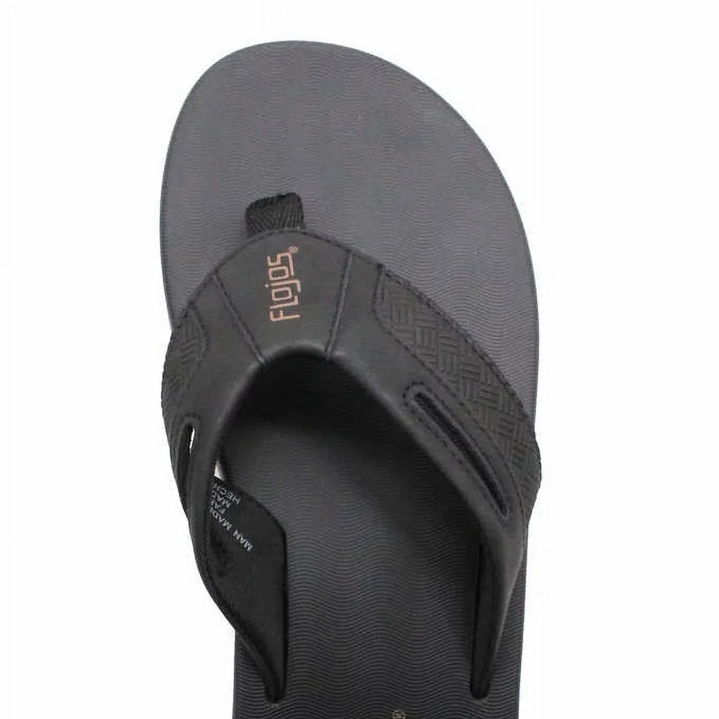 dimension Sandals, Black-Tan 9, Flojos Men's Flop Flip