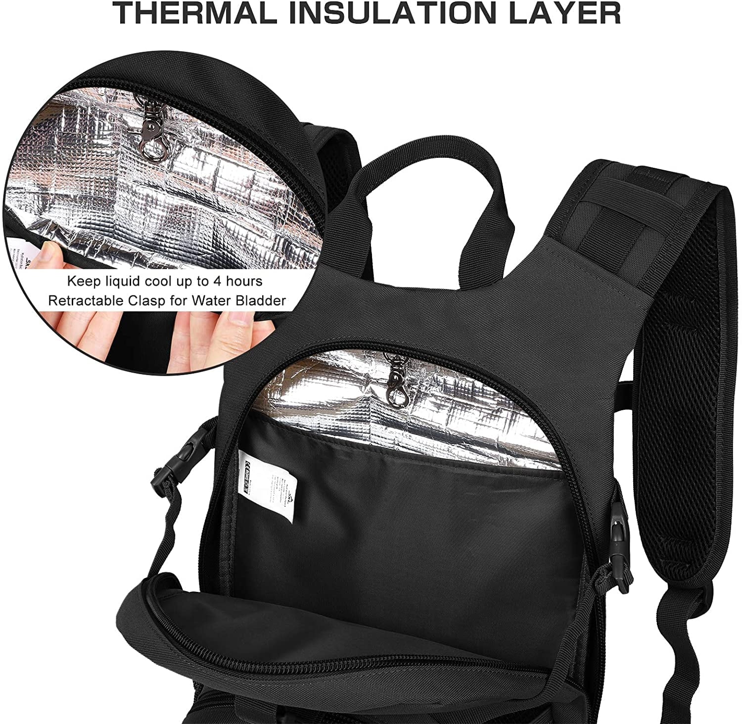 Cycling Backpack Hiking with Pack liquid Hydration Running Pocket Fits for Bag liquid liquid Thermal SKL Adjustable BPA Insulation, Women Biking 2L Men Bladder, Daypack Free Waist Military Tactical