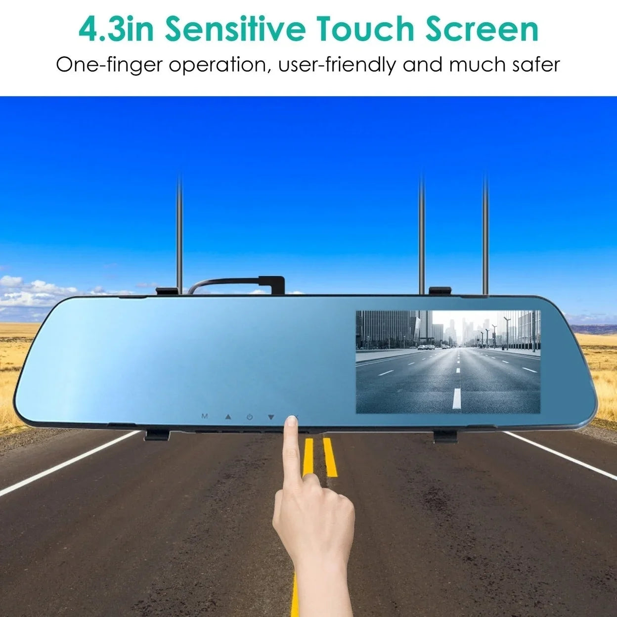 Picture Camera Detection Car Cam 4.3in Loop DVR Recording 140 Dash Angle Motion Recorder with Camcorder Camera in 1080P