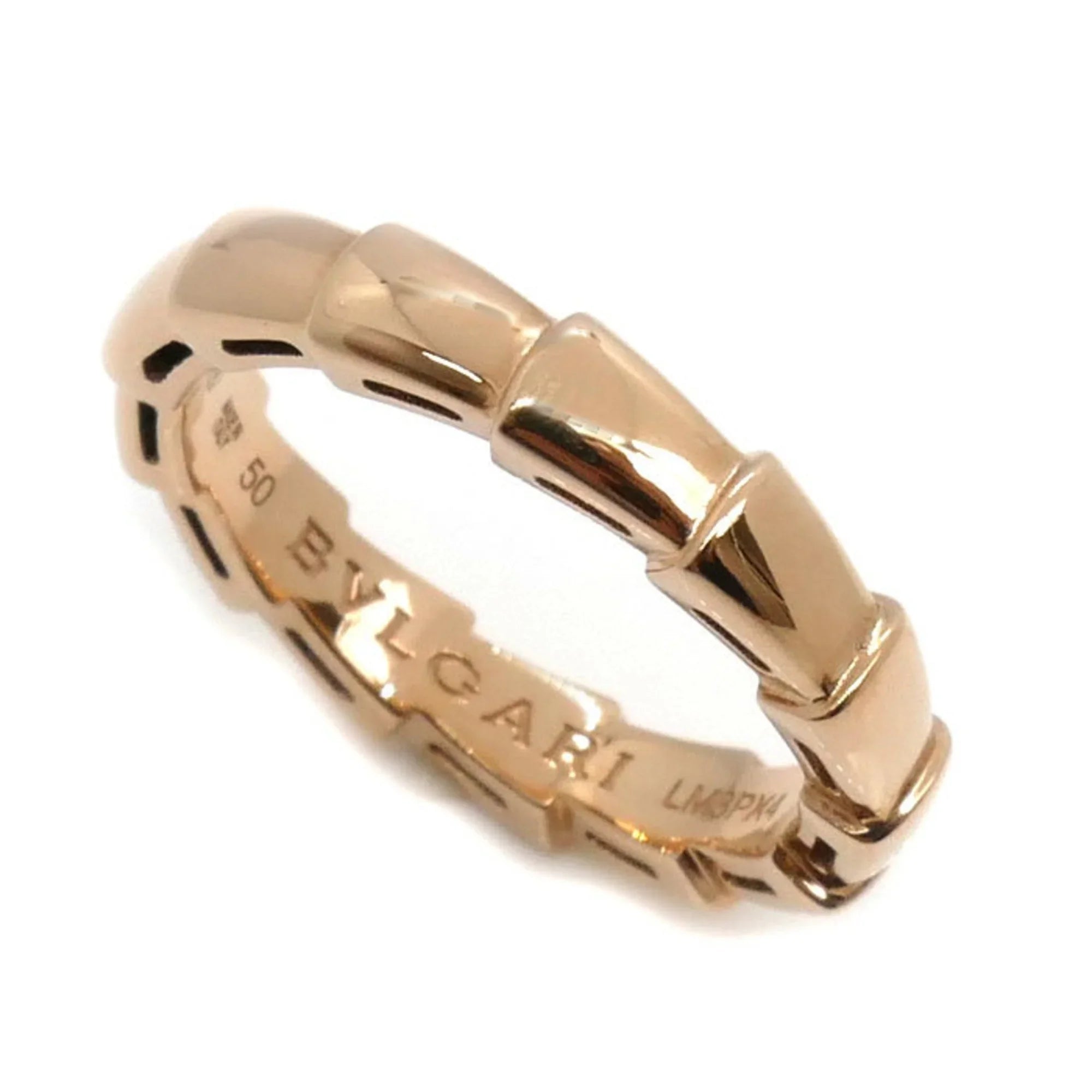 Bvlgari 50 Pink K18PG (Good) Pre-Owned 349649 BVLGARI Gold Serpenti Ring Viper Women's 4.3g