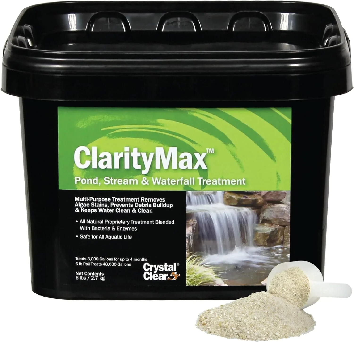 Enzymes Max Koi Remover, 25LB Fish & ClarityMax, Provide Clear liquid Clarity, Safe, Bacteria All-in-One Treatment, Beneficial Pet & All-Natural Algae Pond Crystal Stain Clarifier CrystalClear Garden
