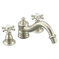 Vibrant Requires Antique KOHLER Insets Deck-Mount Faucet Included, Not Six-Prong Skirts, Bath Ceramic Valve Nickel and Trim High-Flow Handles, K-T125-3D-BN Brushed Handle with