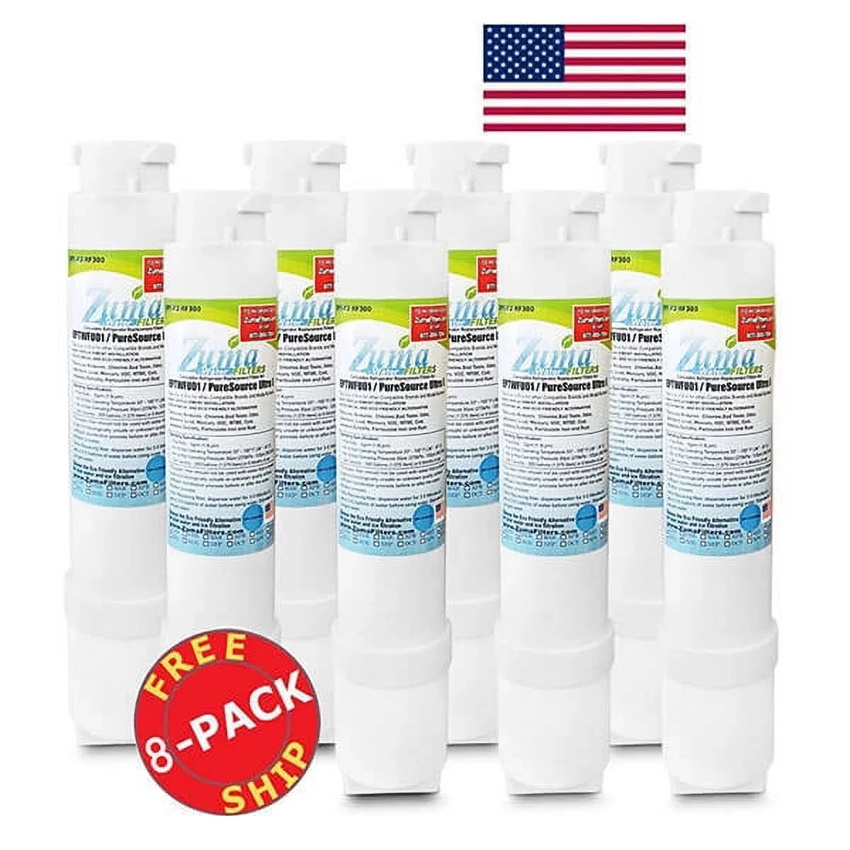 , Ice in - and - liquid U.S.A. Filter 8 Pack Made , ZUMA Compatible with Brand FPBS2777RF0