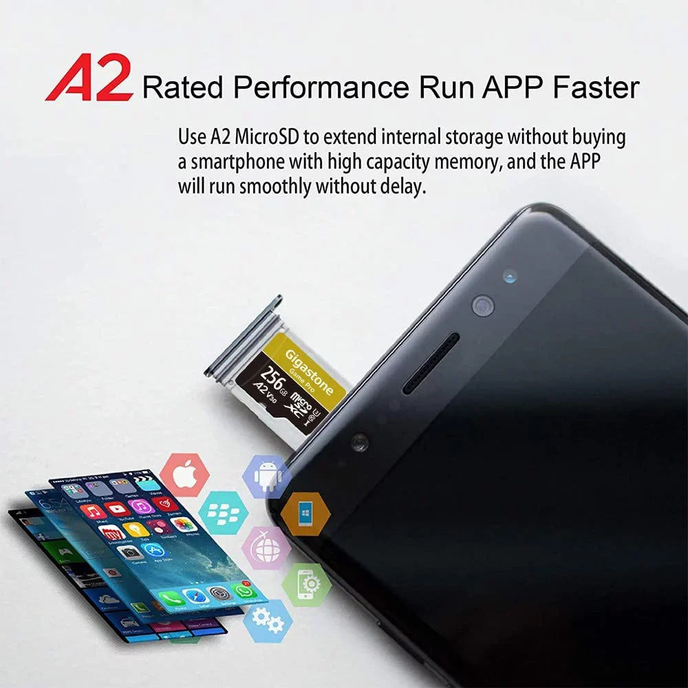 Game Compatible, SD Recording, Gigastone 256GB GoPro up Cameras, Switch R/W App, Video Dash Cam, Micro Pro, Micro Nintendo 4K SDXC to 100/60MB/s Run Card, Memory A2