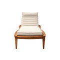 Mid-Century Modern Lounge Chair with Cushioned Backrest and Wooden Frame