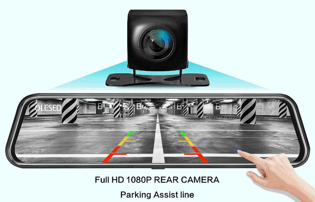 Touch Car Camera Loop Screen Camera Rear and View, Super Touch 10-inch Front Night 170°Wide Media FHD Angle Recording Parking Streaming Cars Vision Assistance, Full 1080P Dashcam, for Mirror