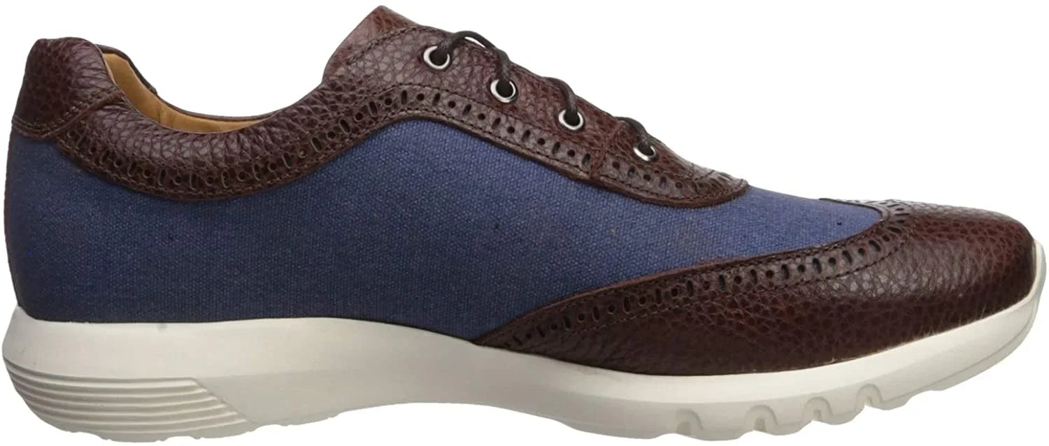 NEW YORK MARC Wingtip Jeans, Lightweight Extra Fashion JOSEPH Leather Technology Sneaker,Cognac/Pebble M 13 Men's