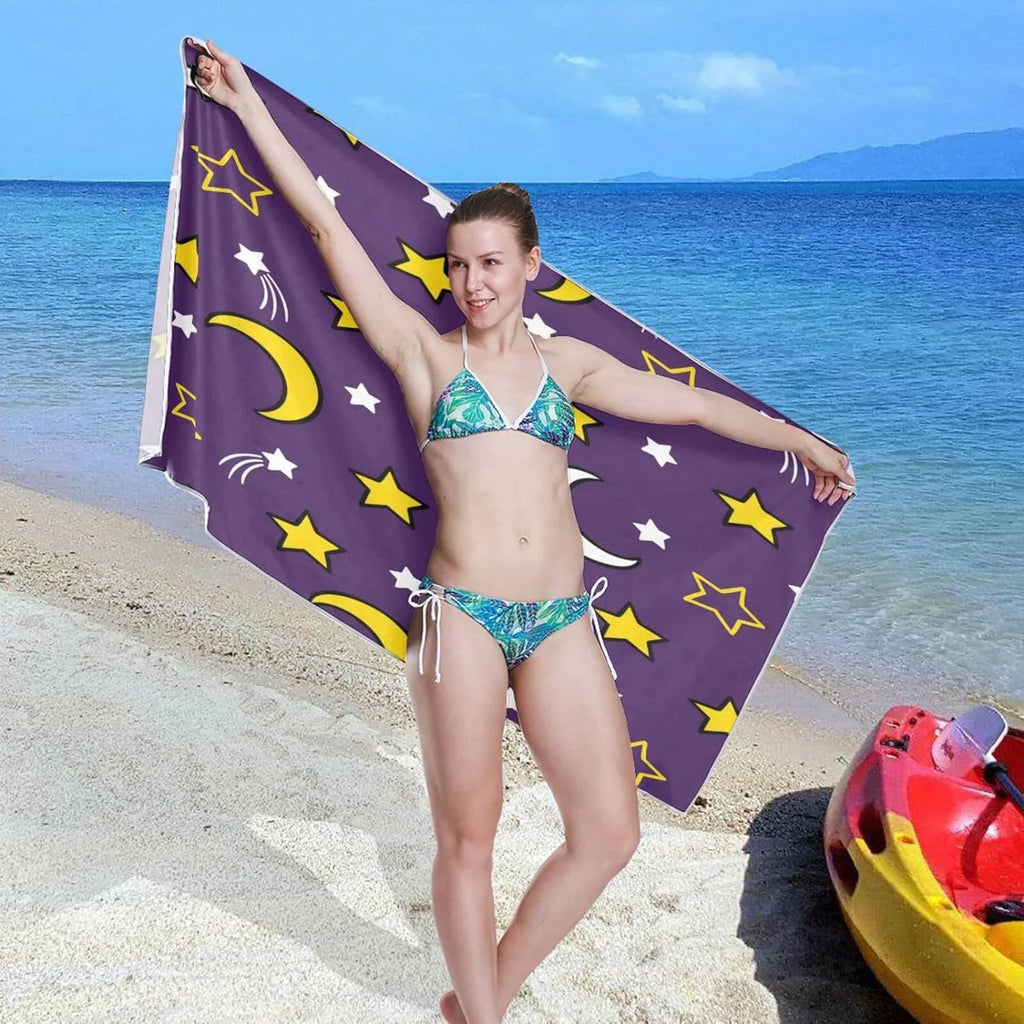 Travel Swimming for Beach Stars Towel Camping Holiday（419） Towels Dry - Super Absorbent - Oversized Moon Bestwell Towel Lightweight Quick and Compact