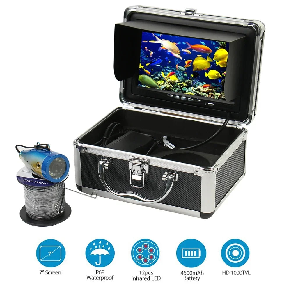 Color Waterproof 7 1000TVL Color Monitor Camera Monitor Kit,Camera Waterproof LCD LCD Apexeon Lake Fishing IP68 inch Camera Underwater Lake 12pcs 7'' IP68 Waterproof Camera Camera Sea Camera 7''
