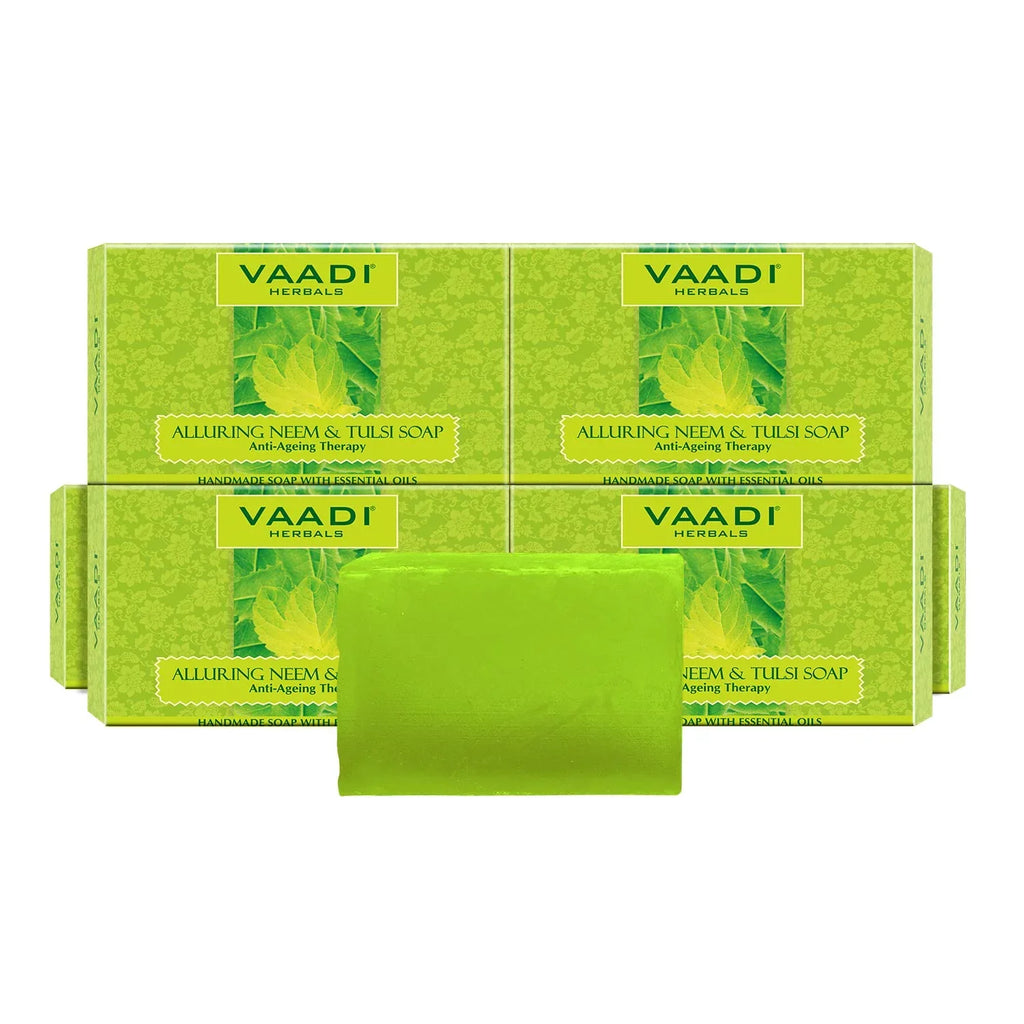 Oil, Herbals Neem Soap Vaadi Alluring 75G Tea Tree X And 6 Tulsi With Vitamin E