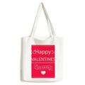 Shopping Valentine's Casual For Bag Satchel Day Just Canvas Handbag Happy You Tote