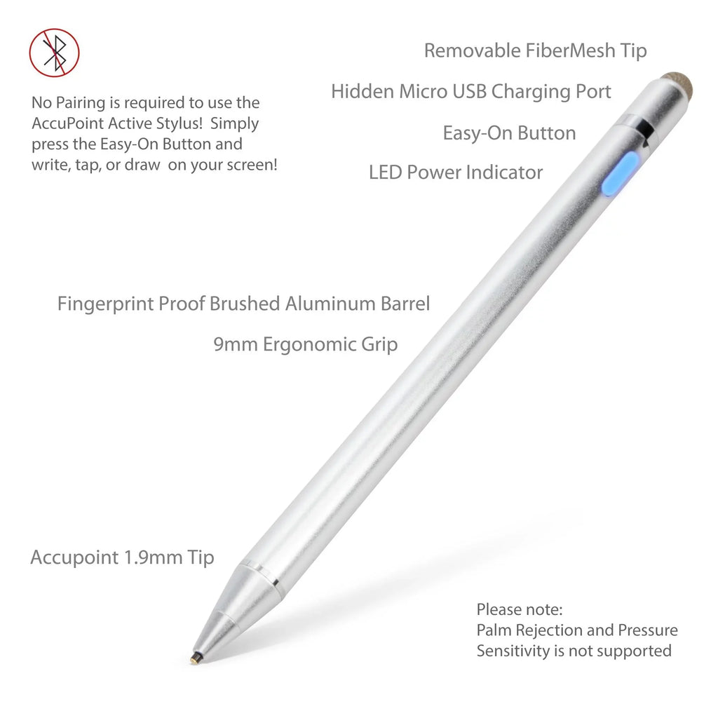 Stylus Metallic Active Electronic with Tip BoxWave Convertible Stylus] Fine Chromebook - 2-in-1 Ultra (11.6") [AccuPoint Stylus Silver C330 Lenovo Pen,