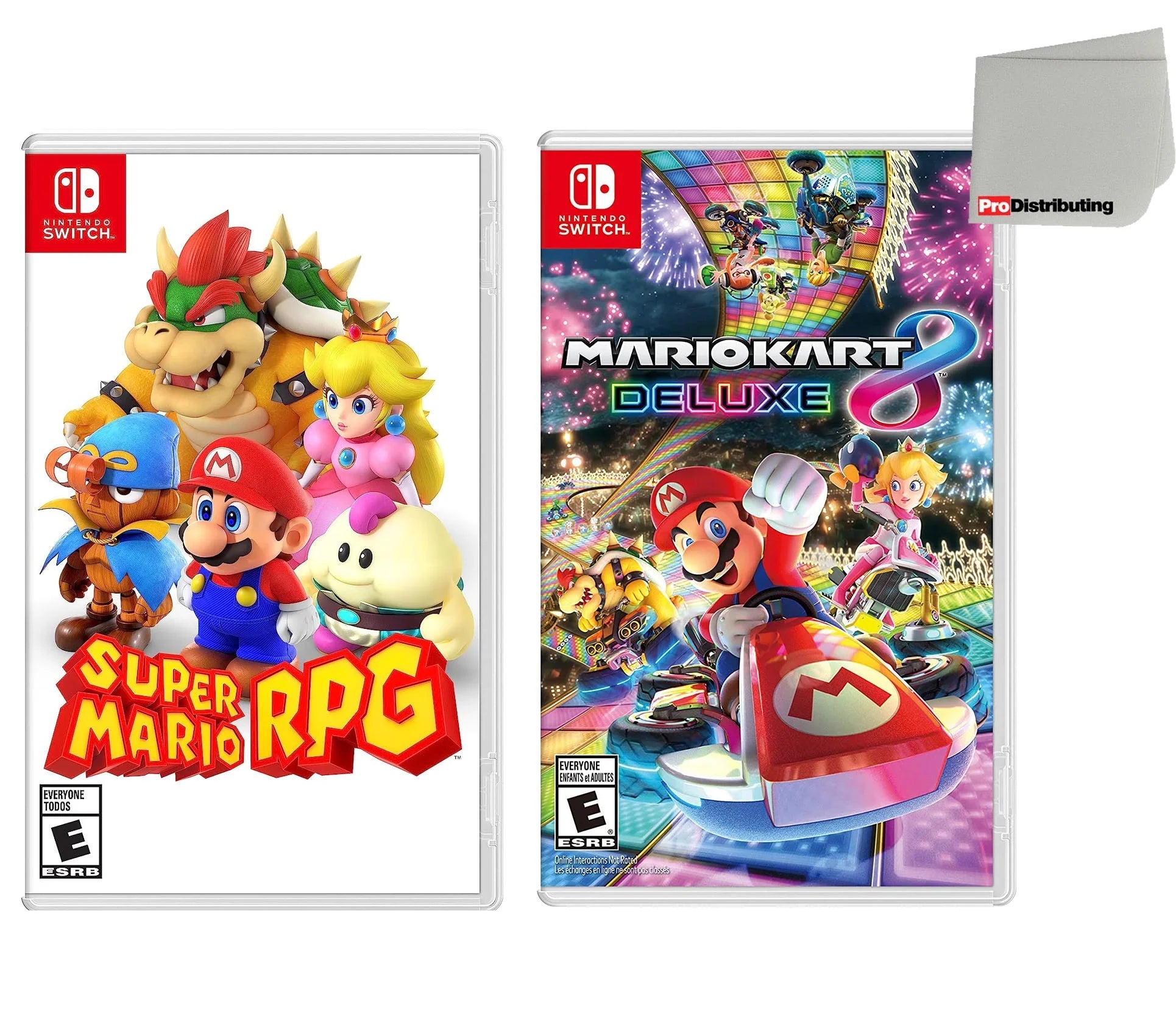 Bundle Super 8 Game Screen Cleaning and Mario - with Cloth RPG Mario Two Nintendo Kart Switch