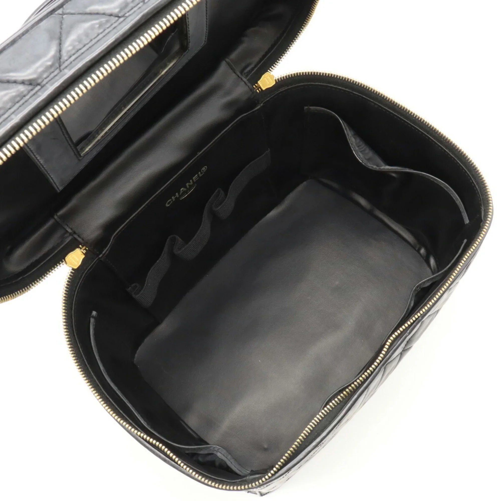 Matelasse Pre-Owned Leather Coco (Fair) Mark Shoulder Black Vanity Handbag Bag