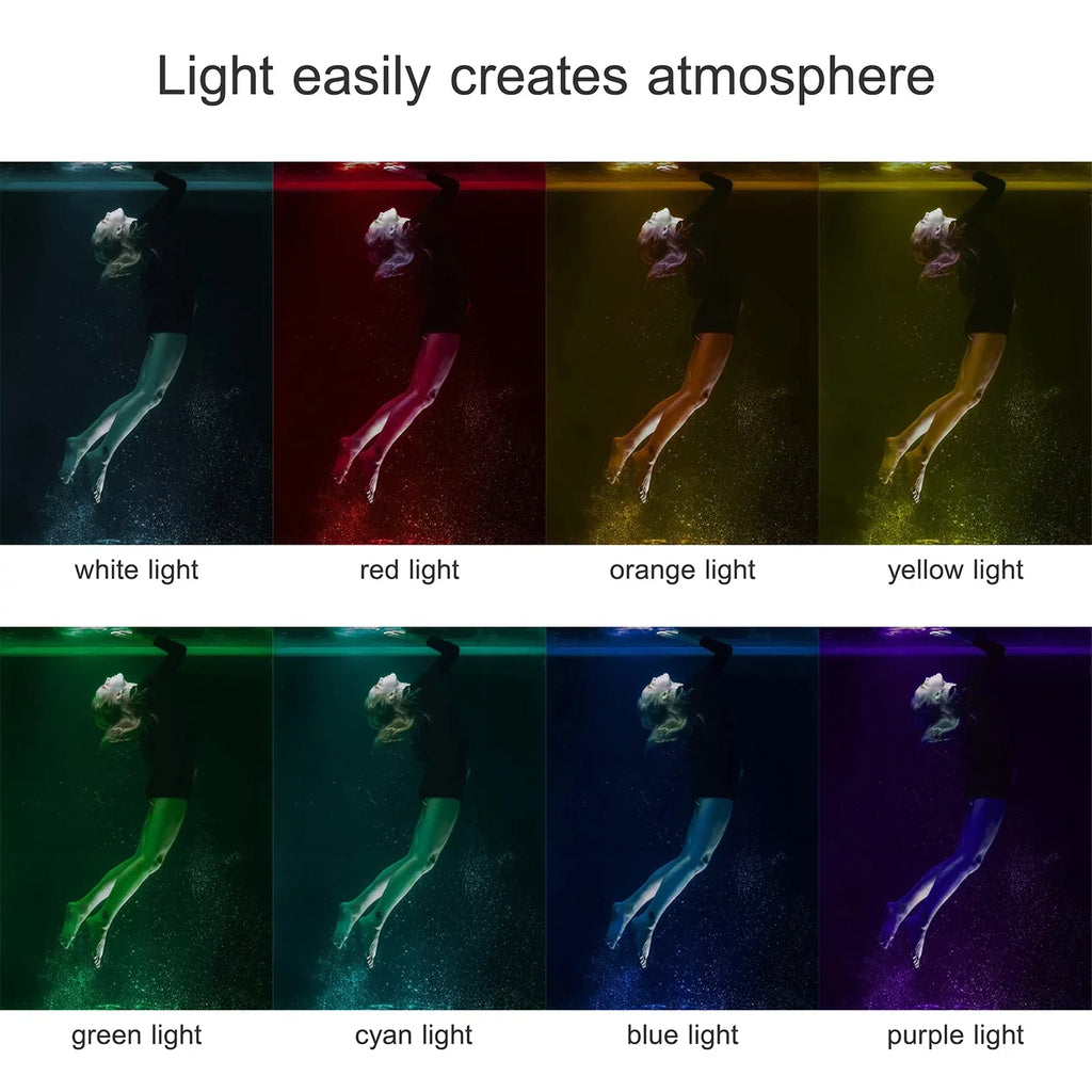 IPX8 for RGB Video Battery Underwater Light Fill SL-20 8 Replaceme Modes Rechargeable Underwater 40M Snorkeling Dimmable Light LED Video Andoer Built-in CRI95+ Waterproof Photography Diving