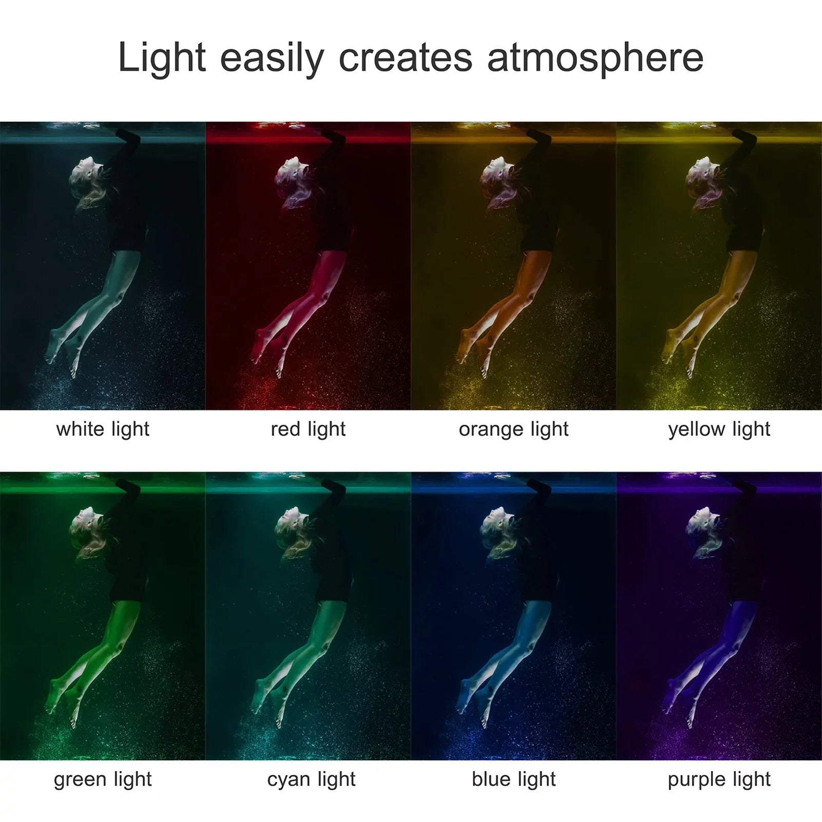 IPX8 for RGB Video Battery Underwater Light Fill SL-20 8 Replaceme Modes Rechargeable Underwater 40M Snorkeling Dimmable Light LED Video Andoer Built-in CRI95+ Waterproof Photography Diving