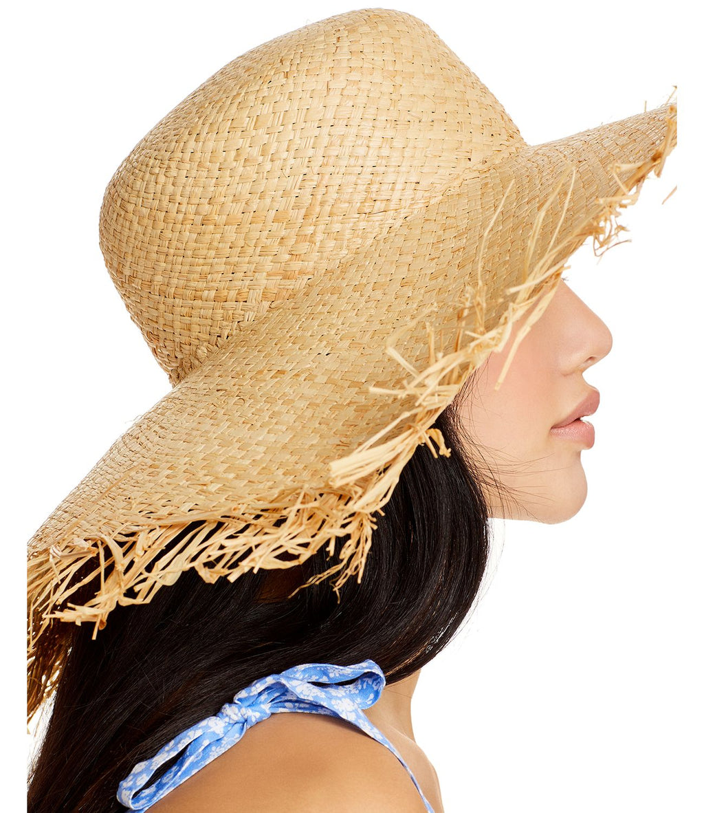Aqua Edged Hat Raw Straw